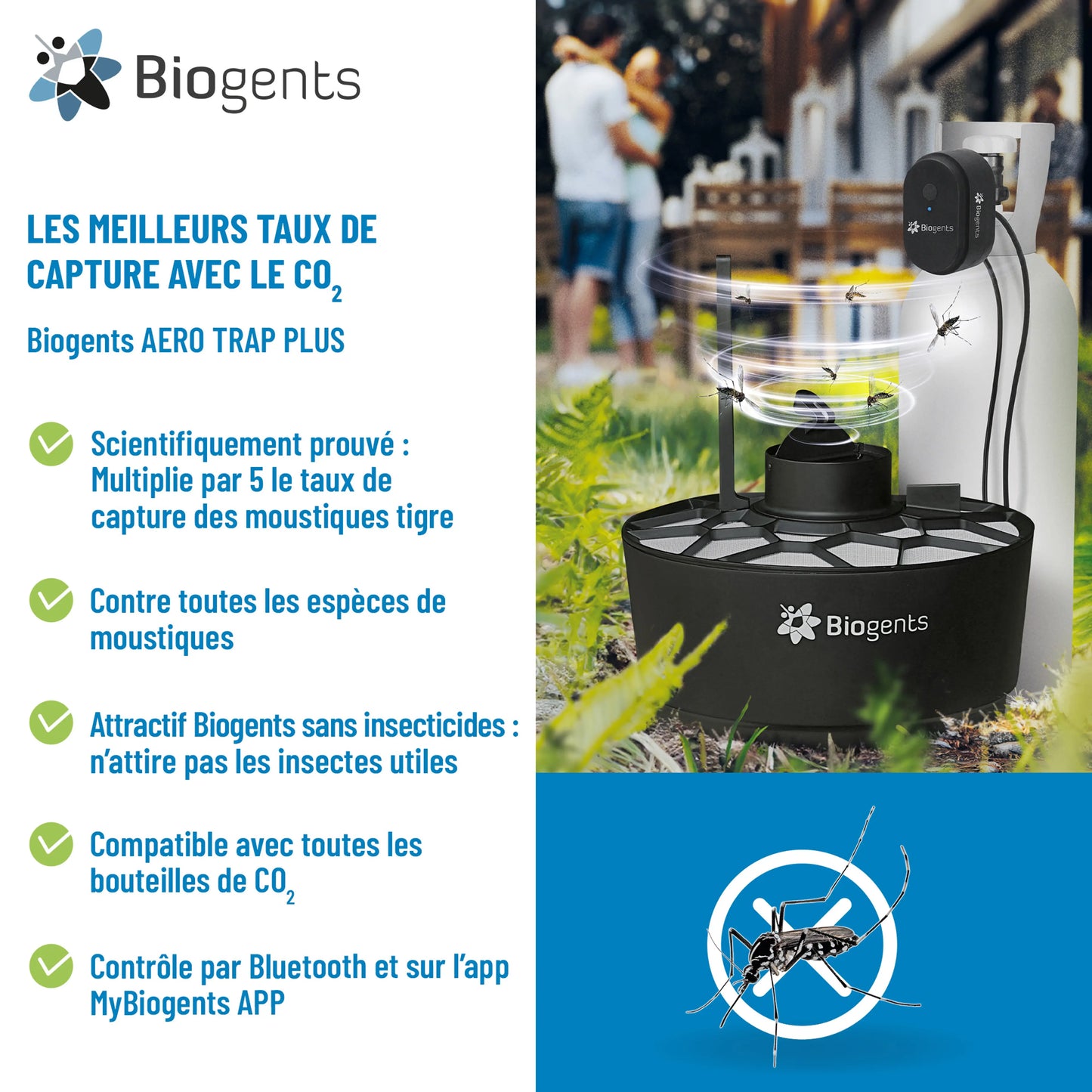 Piège anti-moustique extérieur Aero Trap – Efficace contre le moustique tigre | Biogents