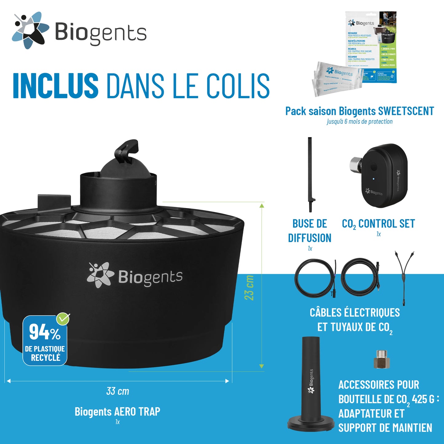 Piège anti-moustique extérieur Aero Trap – Efficace contre le moustique tigre | Biogents