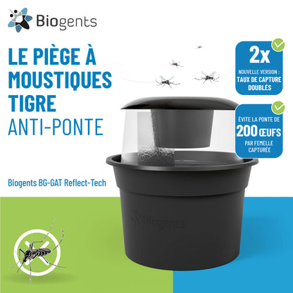 Piège anti-moustique extérieur BG-GAT Reflect-Tech (Lot de 2) – Réduit la reproduction du moustique tigre | Biogents
