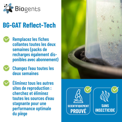 Piège anti-moustique extérieur BG-GAT Reflect-Tech (Lot de 2) – Réduit la reproduction du moustique tigre | Biogents