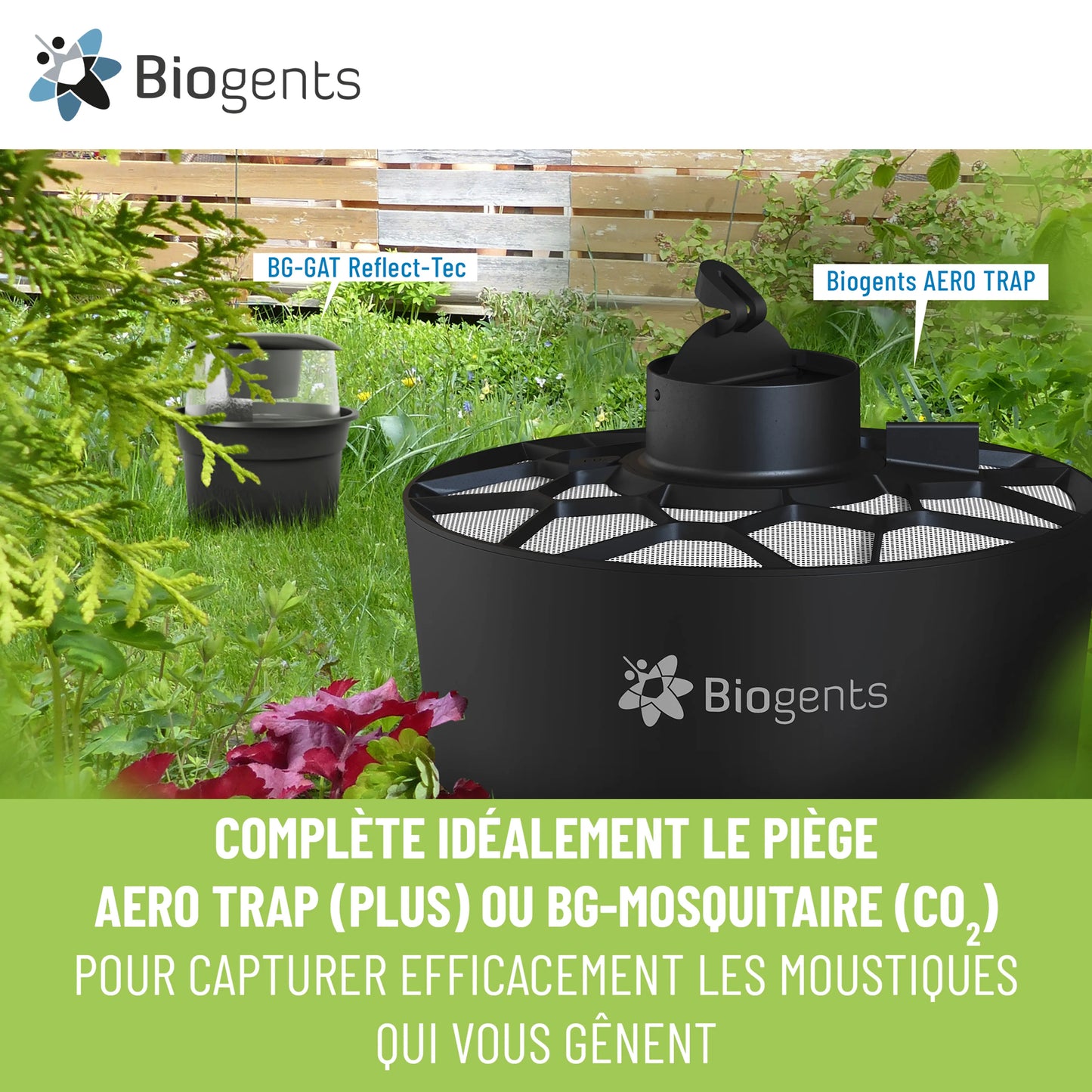 Piège anti-moustique extérieur BG-GAT Reflect-Tech (Lot de 2) – Réduit la reproduction du moustique tigre | Biogents