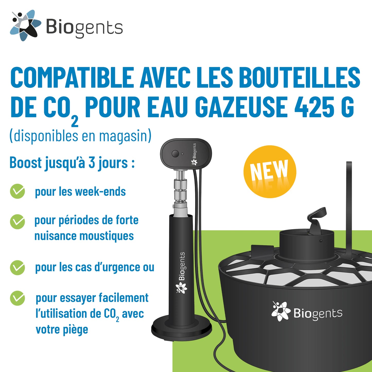 Kit booster CO₂ — Pour Aero Trap & BG-Mosquitaire (multiplie par 5 les captures)